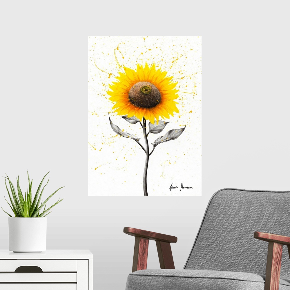A modern room featuring Sunflower Celebration