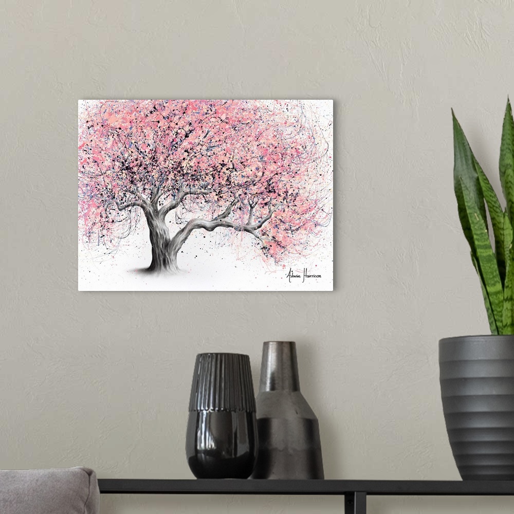 A modern room featuring Taffy Blossom Tree