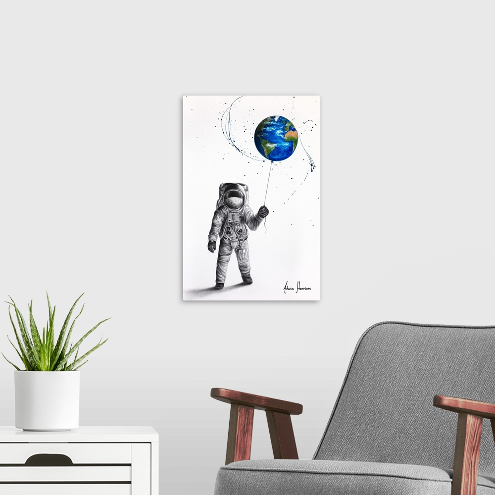 A modern room featuring The Astronaut
