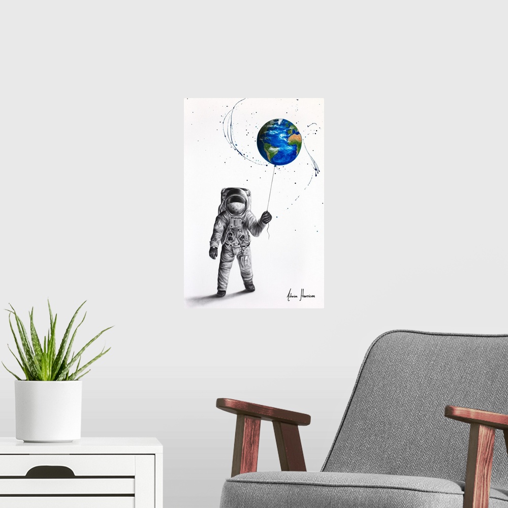 A modern room featuring The Astronaut
