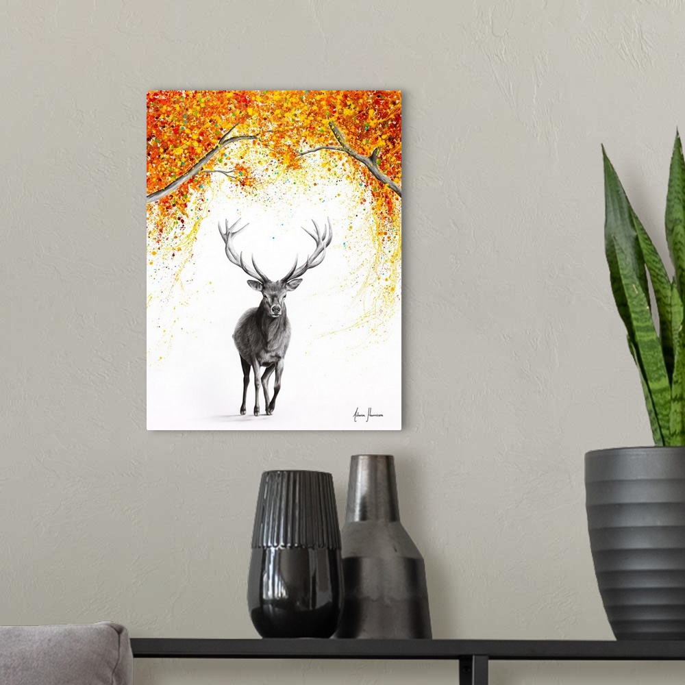 A modern room featuring The Deer Dreamer