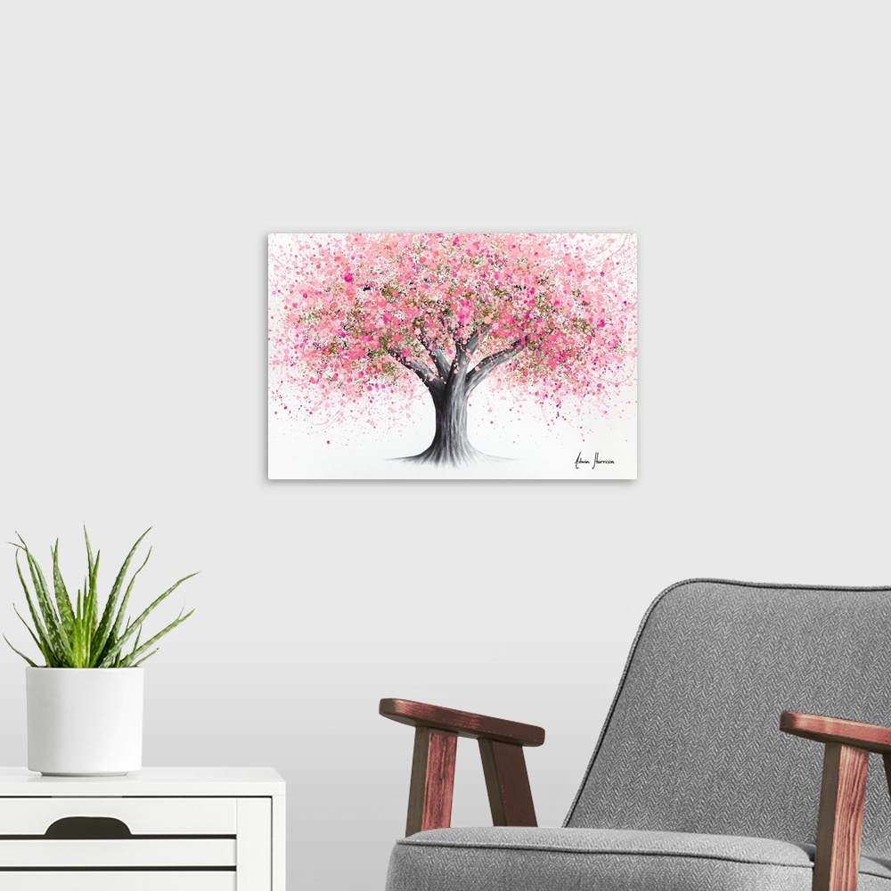 A modern room featuring The Gardener Blossom Tree