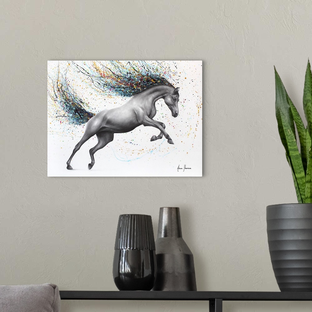 A modern room featuring The Horse Dreamer