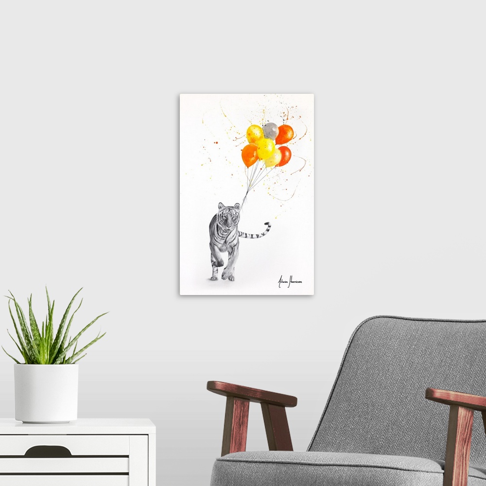 A modern room featuring The Tiger And The Balloons