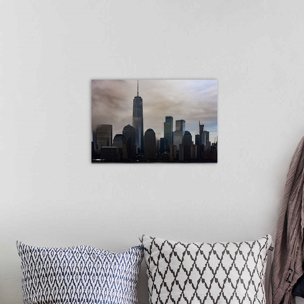 A bohemian room featuring 1WTC At A Foggy Morning