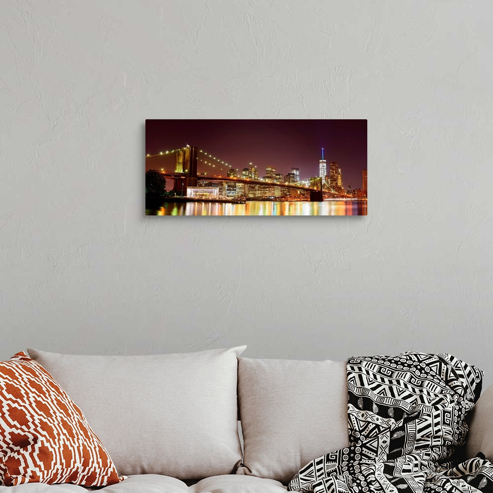 A bohemian room featuring Brooklyn Bridge And Lower Manhattan Panoramic View