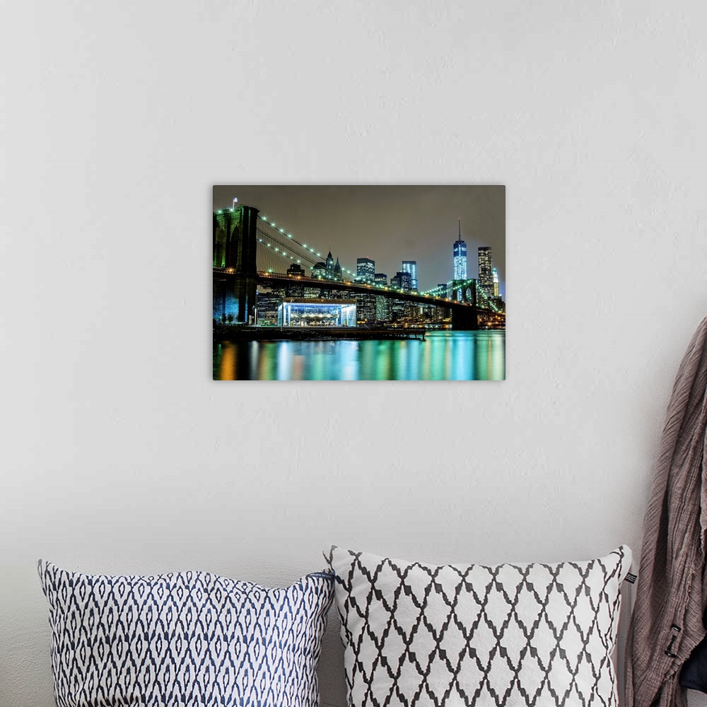 A bohemian room featuring Brooklyn Bridge, Jane's Carousel And Freedom Tower