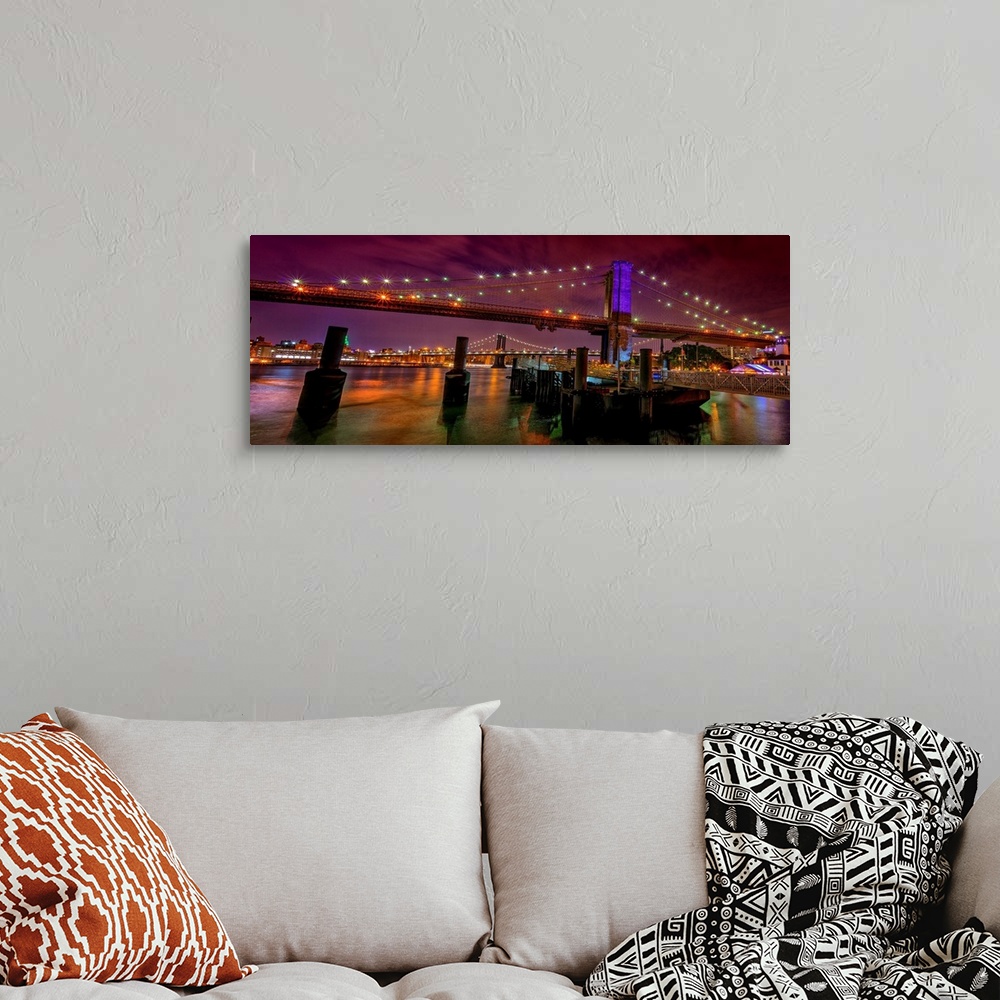 A bohemian room featuring Brooklyn Bridge Panoramic View