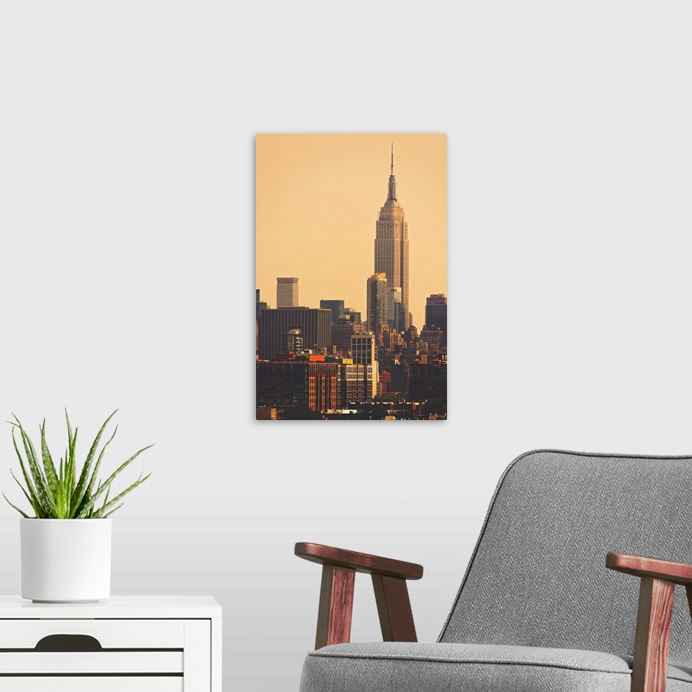 A modern room featuring Empire State Building