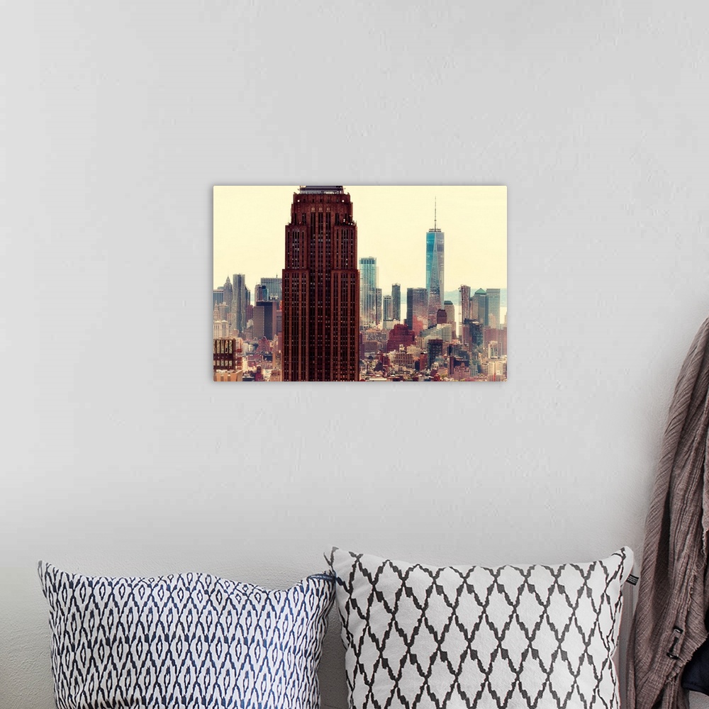 A bohemian room featuring Empire State Building And Freedom Tower