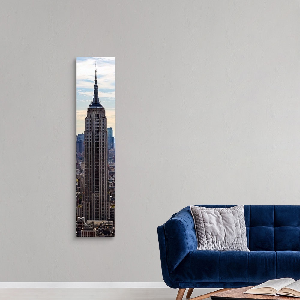 A modern room featuring Empire State Building Vertical View