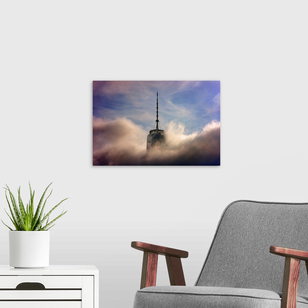 A modern room featuring Freedom Tower Among Clouds
