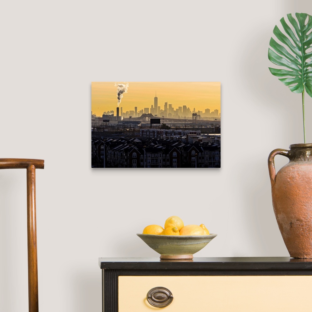 A traditional room featuring Freedom Tower And Lower Manhattan View From New Jersey