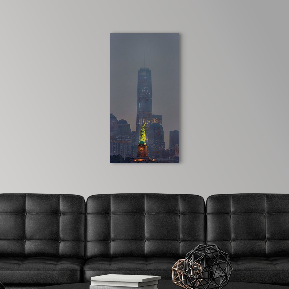 A modern room featuring Freedom Tower And Statue Of Liberty