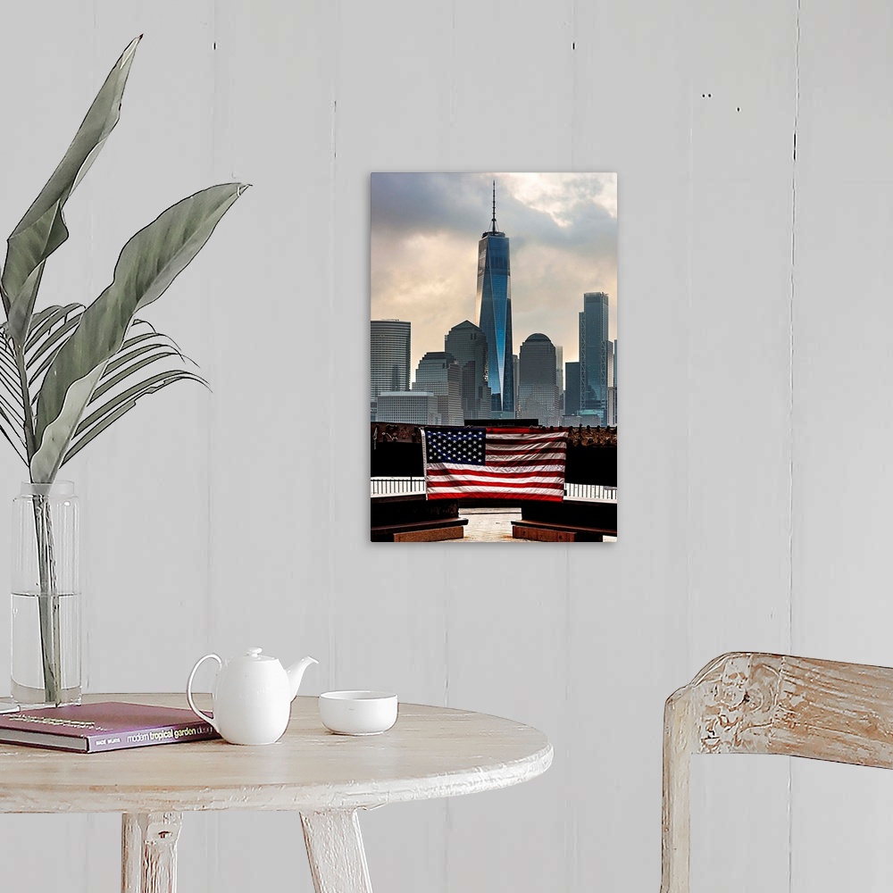 A farmhouse room featuring Freedom Tower And The Flag