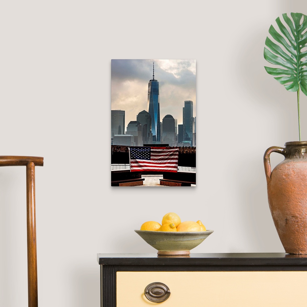 A traditional room featuring Freedom Tower And The Flag