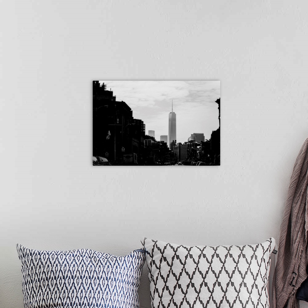 A bohemian room featuring Freedom Tower Black And White