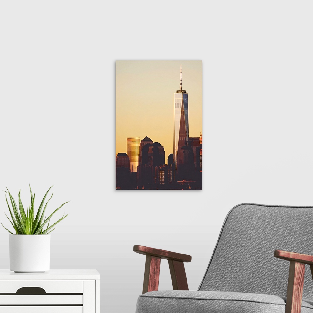 A modern room featuring Freedom Tower Closeup At Sunset