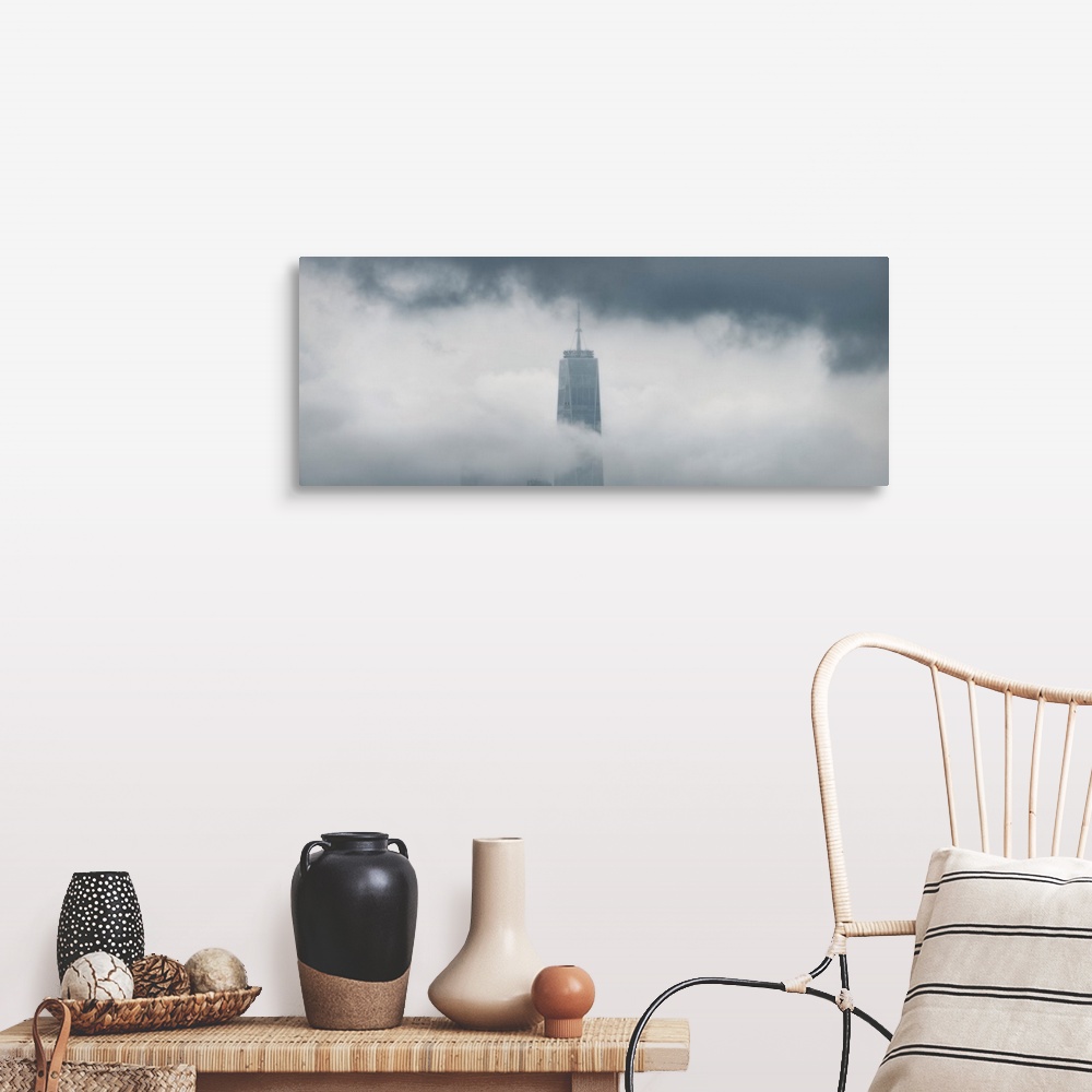 A farmhouse room featuring Freedom Tower Panoramic View Among Clouds