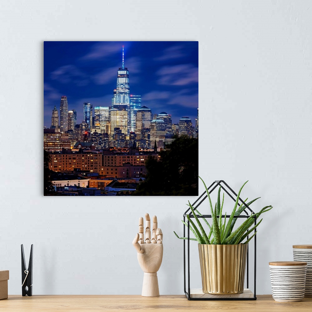 A bohemian room featuring Freedom Tower View At Night