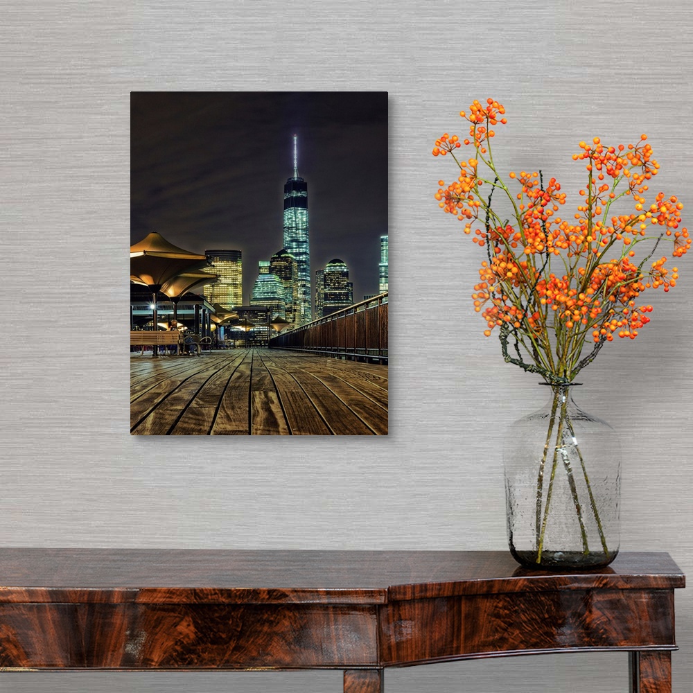 A traditional room featuring Freedom Tower View From New Jersey