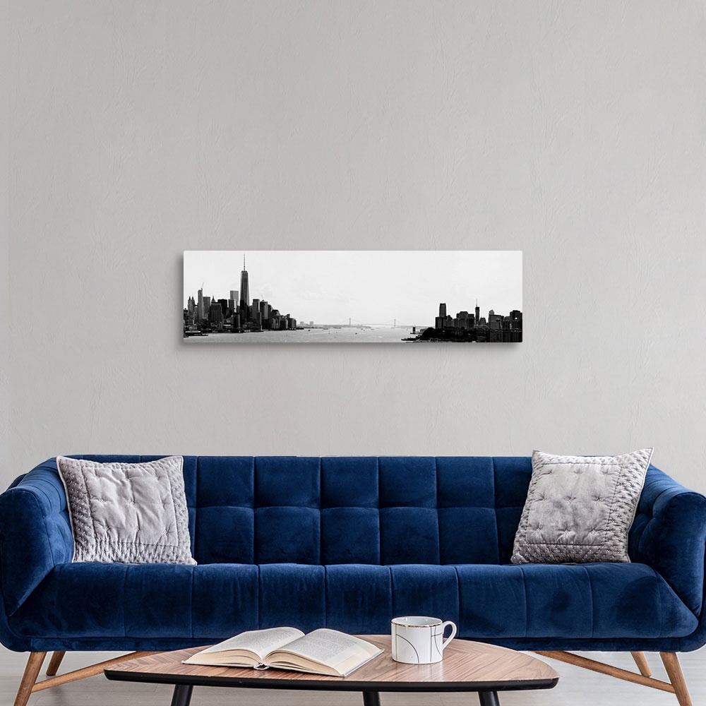 A modern room featuring Lower Manhattan And New Jersey Panoramic View