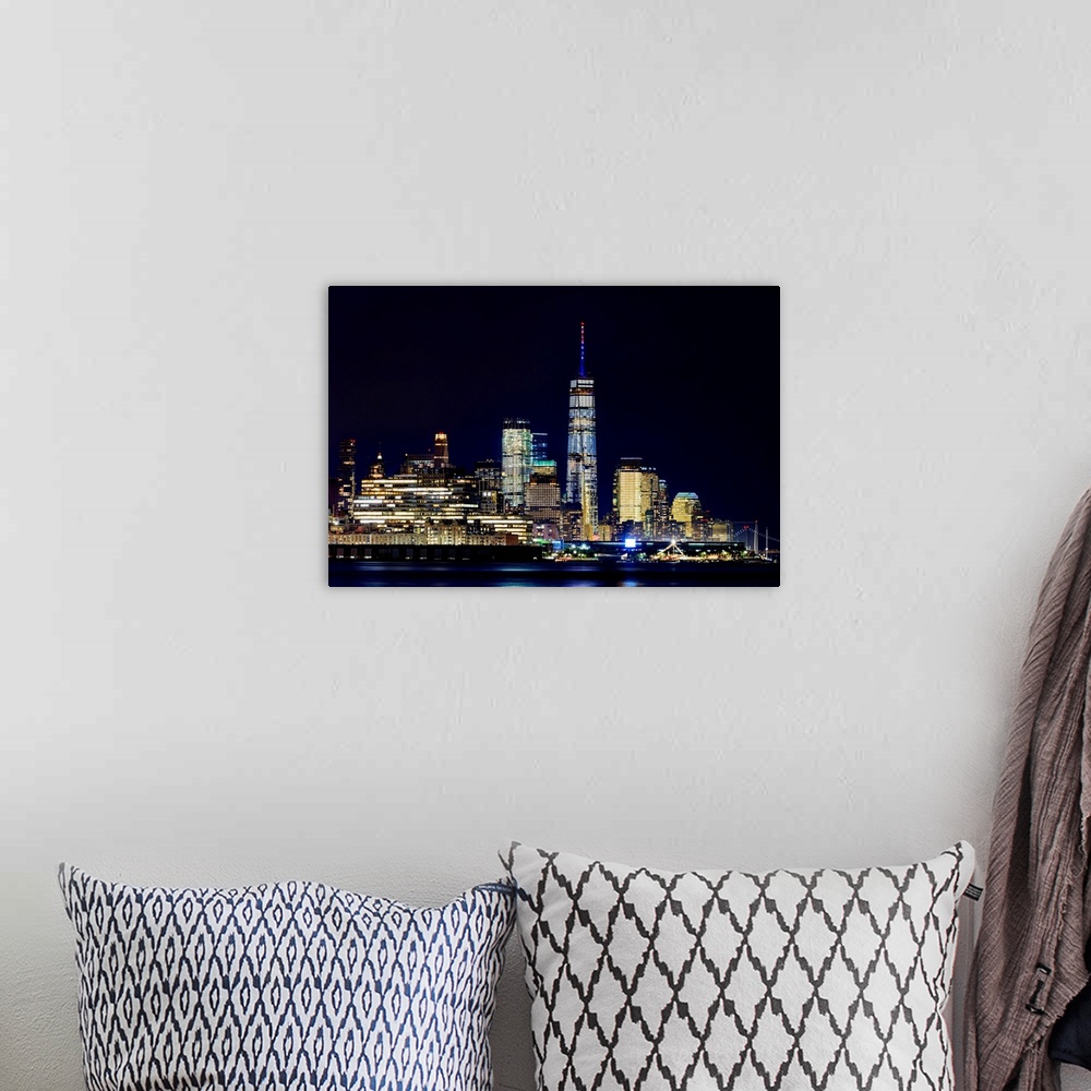 A bohemian room featuring Lower Manhattan Panaromic View At Night