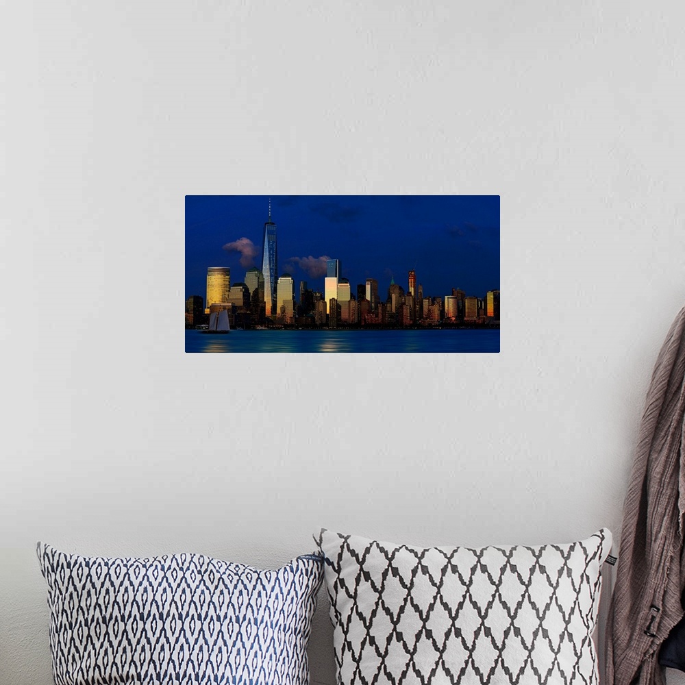 A bohemian room featuring Lower Manhattan Panoramic View At Sunset