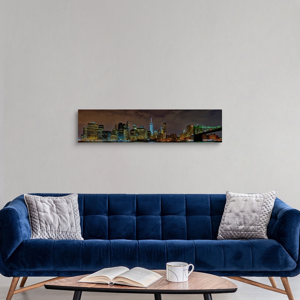 A modern room featuring Lower Manhattan Panoramic View From Brooklyn