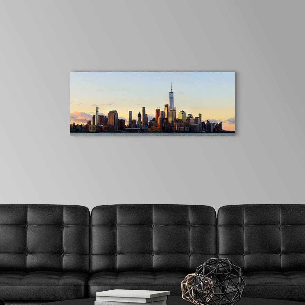 A modern room featuring Lower Manhattan Panoramic View From Hoboken