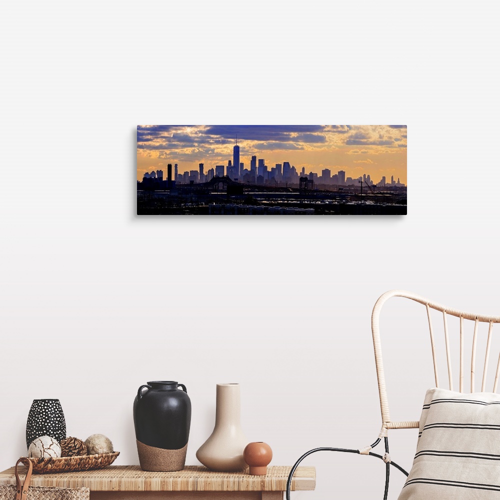 A farmhouse room featuring Lower Manhattan Panoramic View From New Jersey