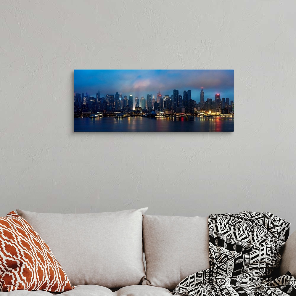 A bohemian room featuring Manhattan Panoramic View At Sunset