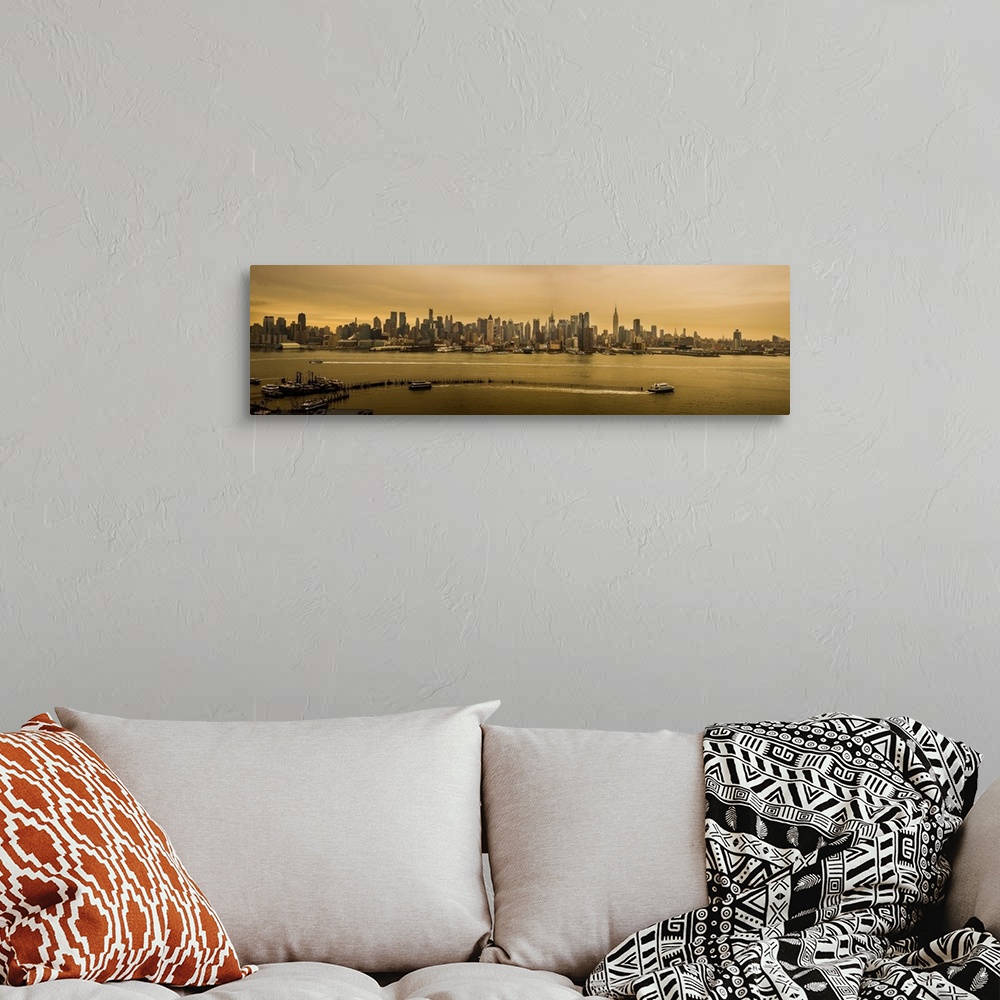 A bohemian room featuring Manhattan Panoramic View From Weehawken