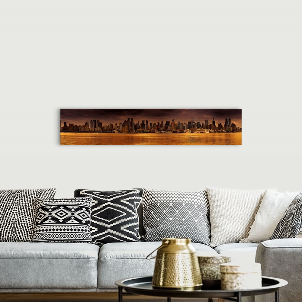 A bohemian room featuring Manhattan Skyline View At Storm
