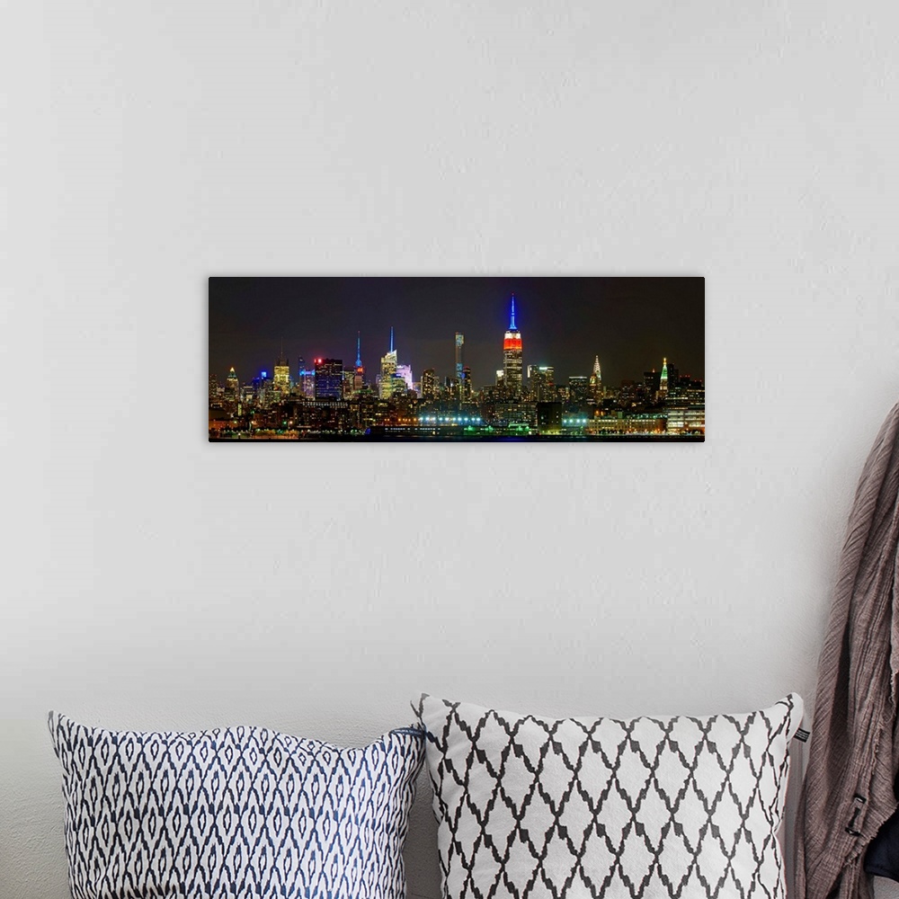 A bohemian room featuring Manhattan Skyline View From Jerey City At Night