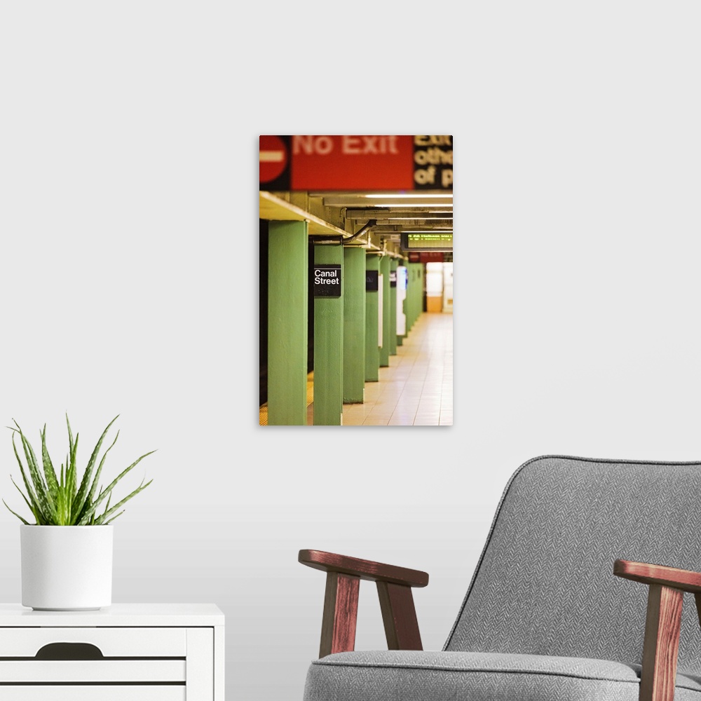 A modern room featuring New York City Subway Station At Canal Street