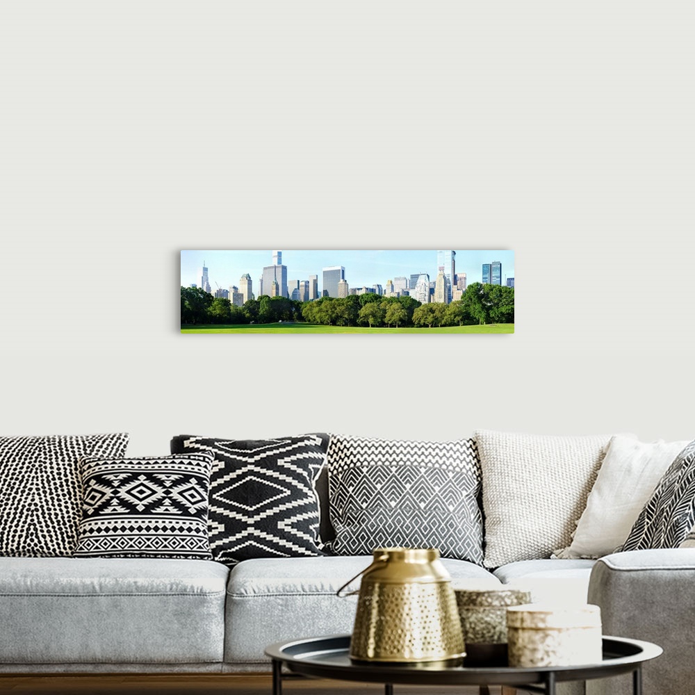 A bohemian room featuring Panoramic View From Central Park