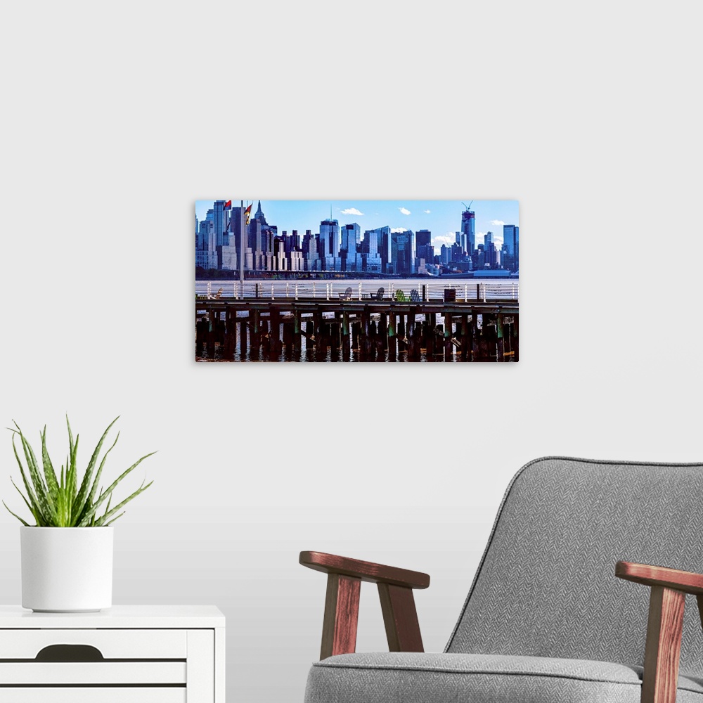 A modern room featuring Pier With Manhattan Panoramic View