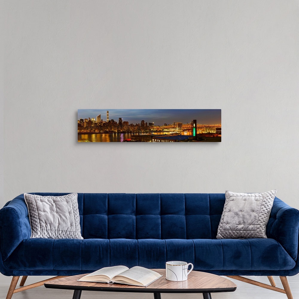 A modern room featuring Queensboro Bridge And Lower Manhattan Panoramic View