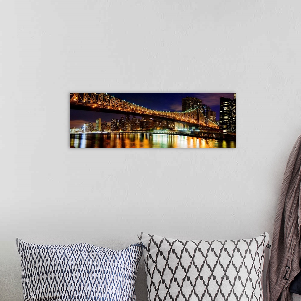 A bohemian room featuring Queensboro Bridge Bridge Panoramic View