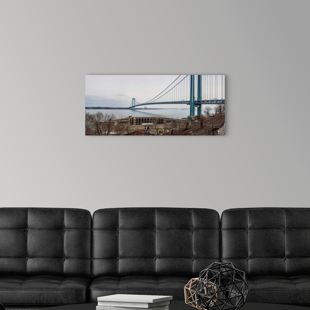A modern room featuring Verrazzano Bridge Panoramic View