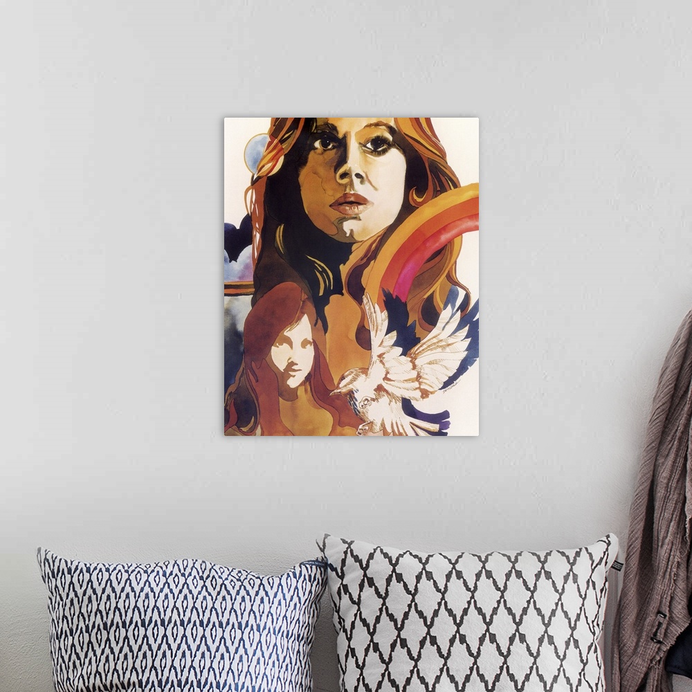 A bohemian room featuring Portrait of a girl seeking independence, and taking charge of her life.