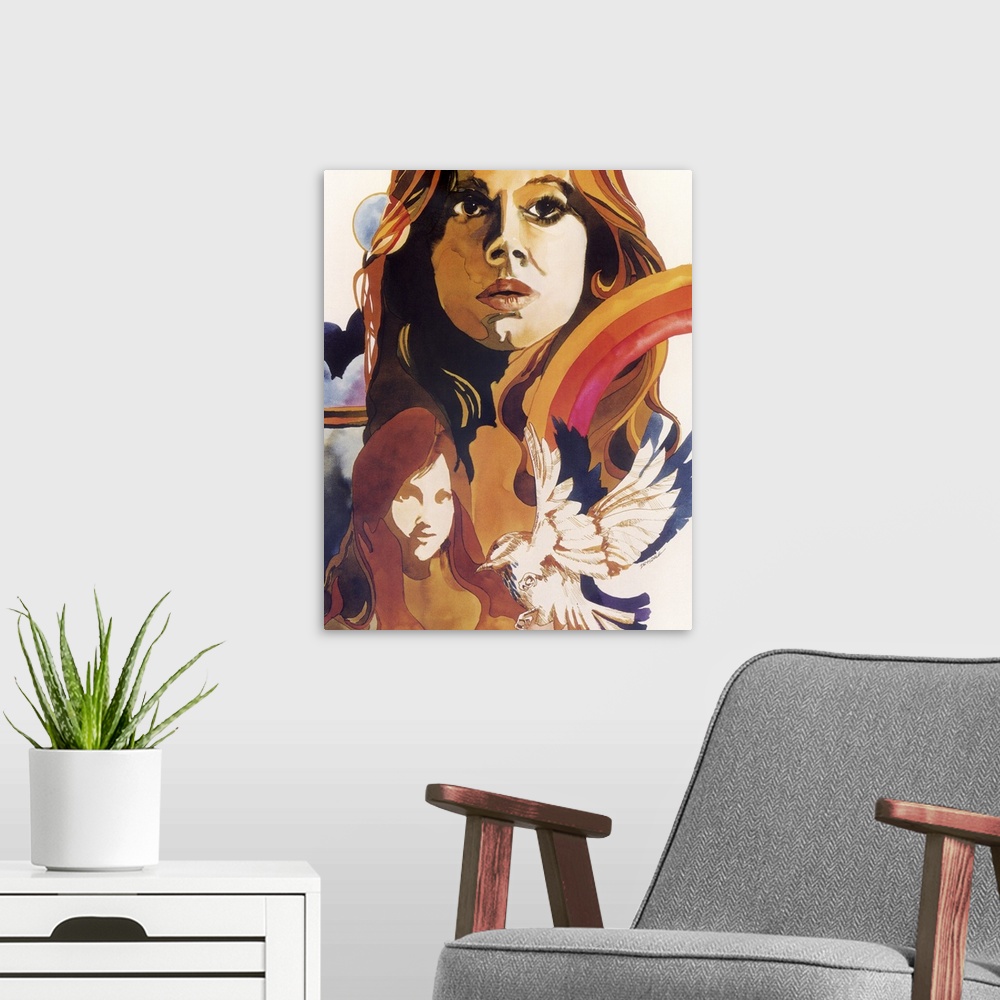 A modern room featuring Portrait of a girl seeking independence, and taking charge of her life.