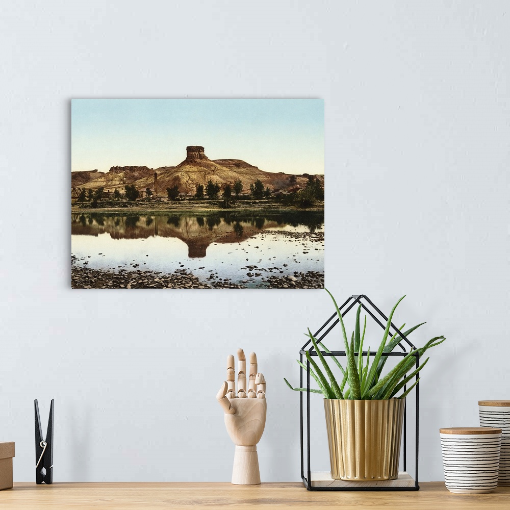 A bohemian room featuring Vintage photograph of Green River, Wyoming