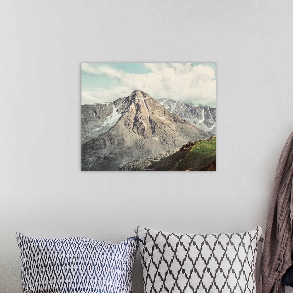 A bohemian room featuring Vintage photograph of Mount of the Holy Cross, Colorado