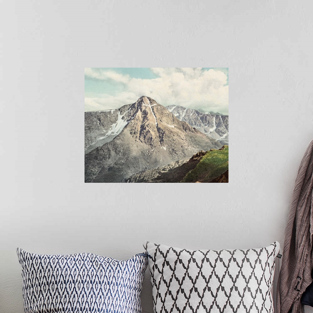 A bohemian room featuring Vintage photograph of Mount of the Holy Cross, Colorado