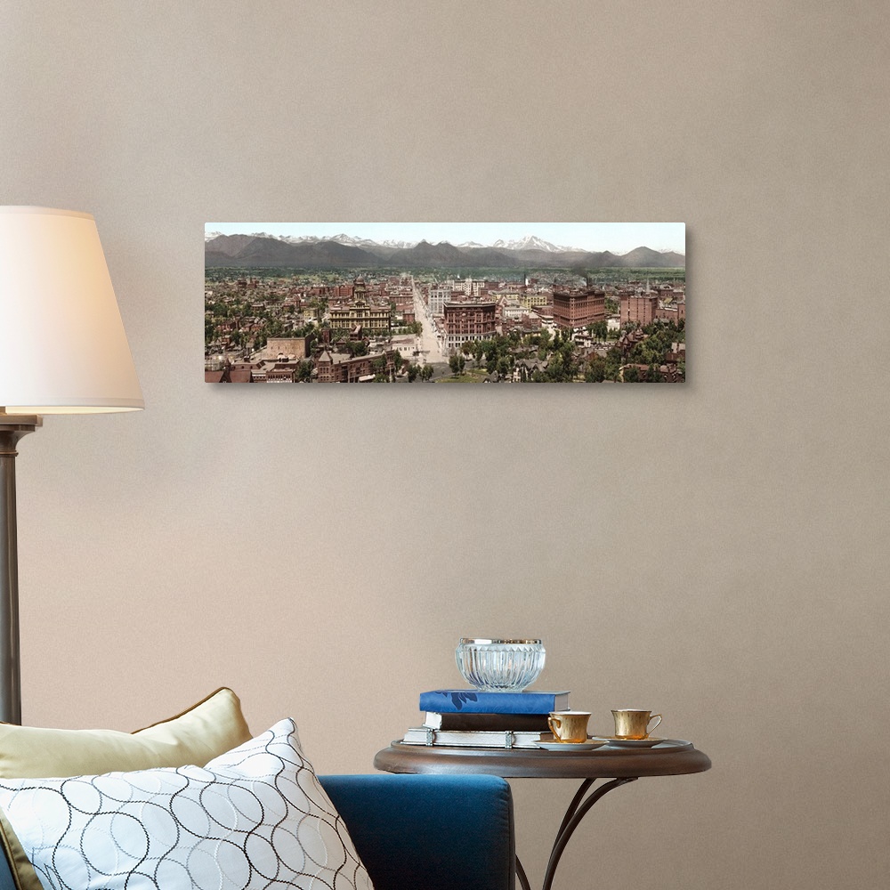 A traditional room featuring Vintage photograph of Panorama of Denver Colorado