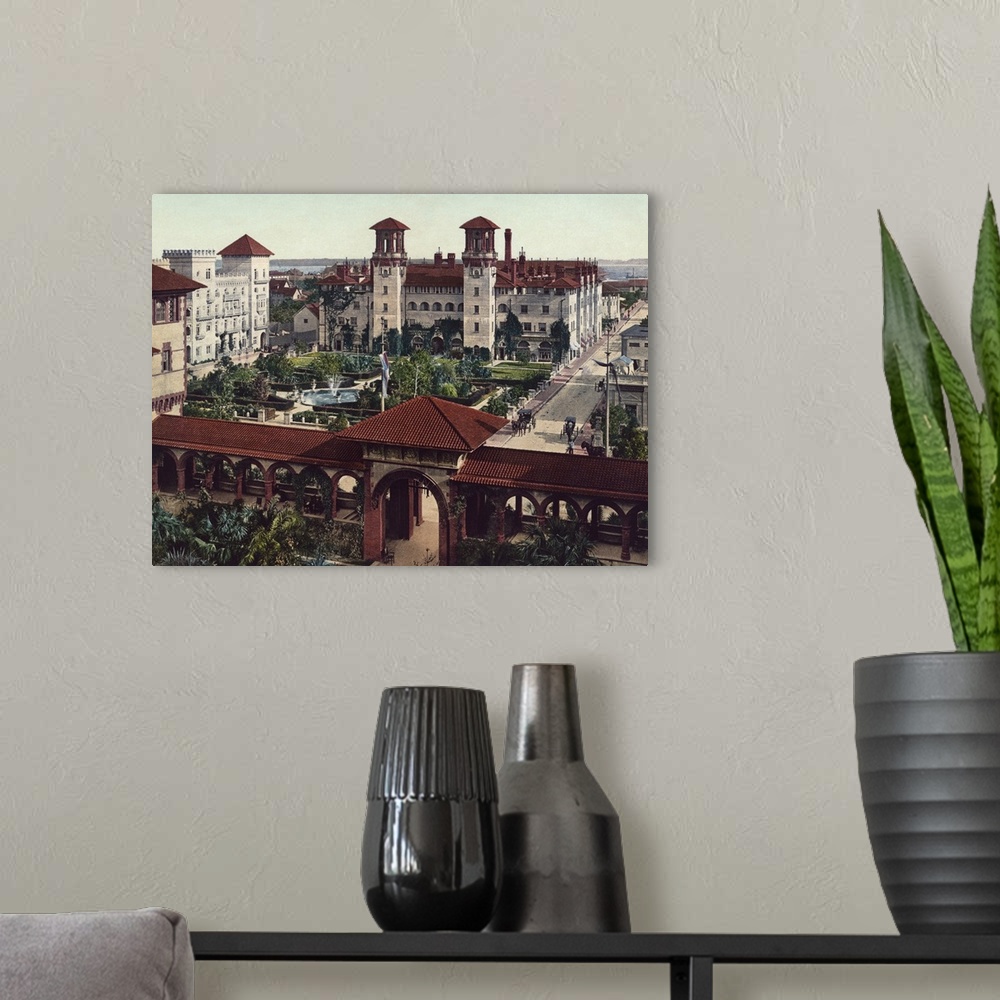 A modern room featuring Vintage photograph of The Alcazar, St. Augustine, Florida