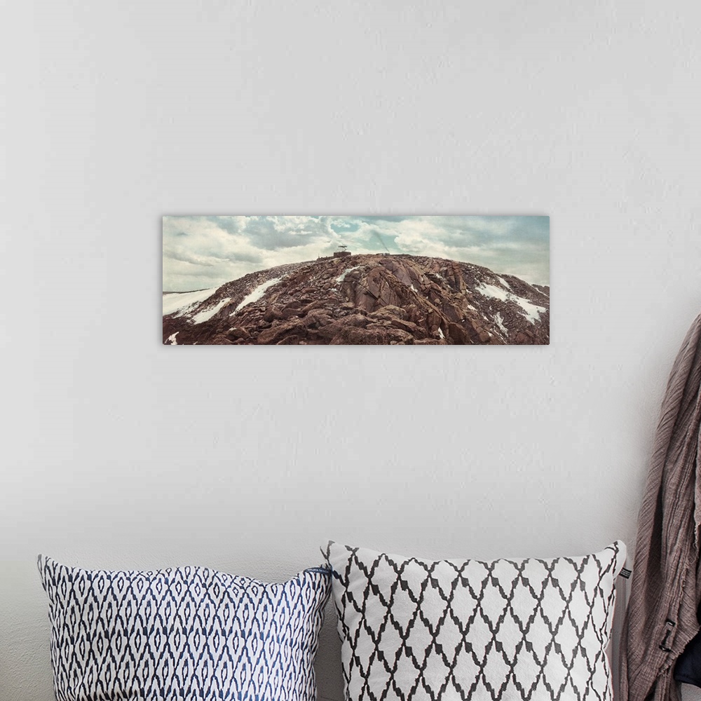 A bohemian room featuring Vintage photograph of The Summit of Pikes Peak, Colorado