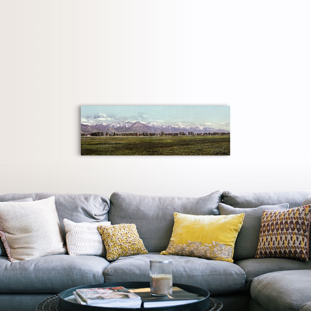 A farmhouse room featuring Vintage photograph of The Wasatch Range, Salt Lake City, Utah